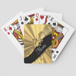 Personalized elegant gold mom poker cards
