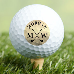 Personalized Elegant Gold Monogram Golf Balls
