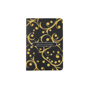 Personalized Elegant Gold Monogram Minimalist Passport Holder