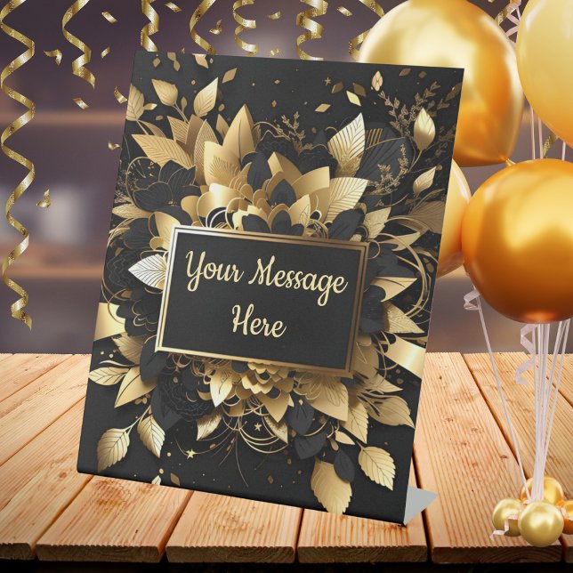 Personalized Elegant Gold Pedestal Sign (Creator Uploaded)