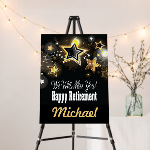 Personalized Elegant Gold Retirement Foam Board