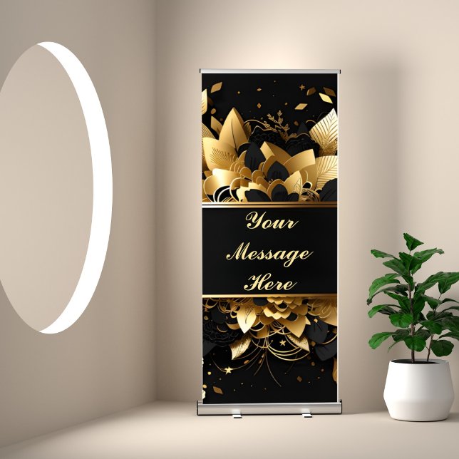 Personalized Elegant Gold Retractable Banner (Creator Uploaded)