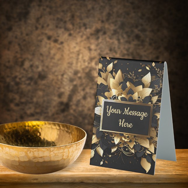 Personalized Elegant Gold Table Tent (Creator Uploaded)