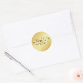 Personalized Elegant Gold with Black Thank You Classic Round Sticker (Envelope)
