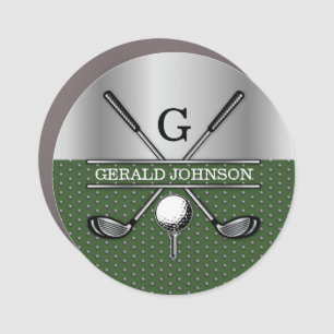 Personalized Elegant Golf Monogram Logo Car Magnet