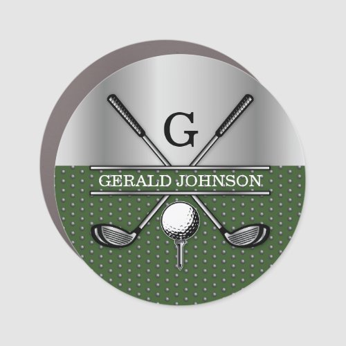 Personalized Elegant Golf Monogram Logo Car Magnet