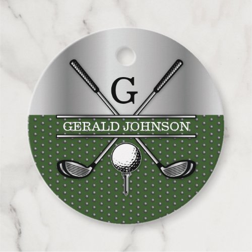 Personalized Elegant Golf Monogram Logo Favor Tags
