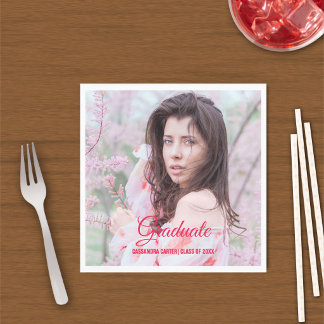 Personalized Elegant Graduate Custom Photo Napkins