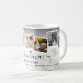 Personalized Elegant Grandma Photo Collage Family Coffee Mug (Front Right)