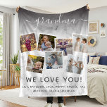 Personalized Elegant Grandma Quote & Photo Collage Fleece Blanket<br><div class="desc">Grandma we love you! This gorgeous personalized fleece blanket is the perfect gift to let your grandmother know how much you love her. Simply upload your favorite pictures from your computer or phone and customize the text to make this an extra special unique gift. Grandma can be changed to any...</div>