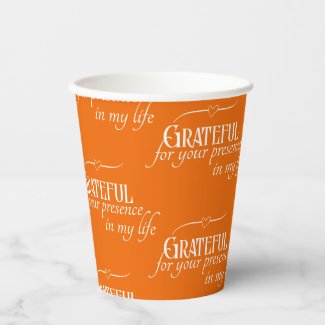 Personalized Elegant Grateful Thanksgiving Orange