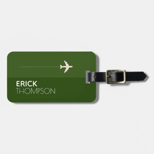 Personalized  Elegant Green Luggage Tag
