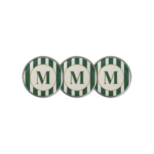 Personalized Elegant Green Monogram Golf Ball Marker