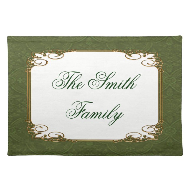 Personalized Elegant Green Placemat (Front)