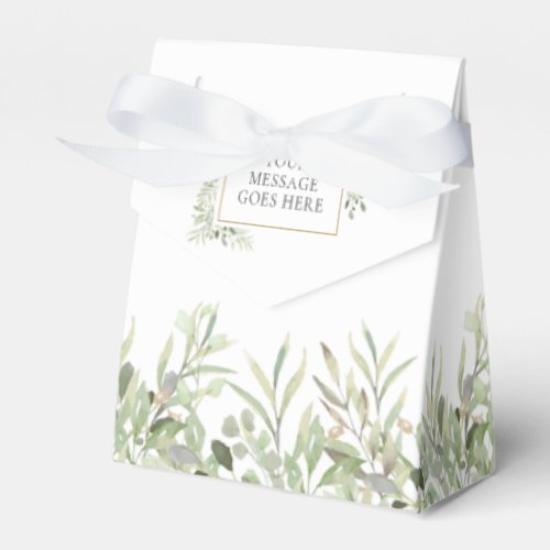 Personalized Elegant Greenery Foliage Favor Boxes