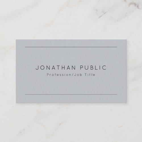 Personalized Elegant Grey Modern Simple Template Business Card
