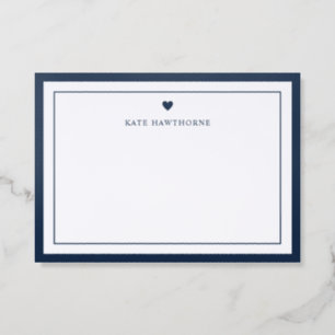 Personalized Elegant Heart Letterpress Note Card