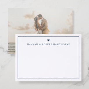 Personalized Elegant Heart Letterpress Photo Cards