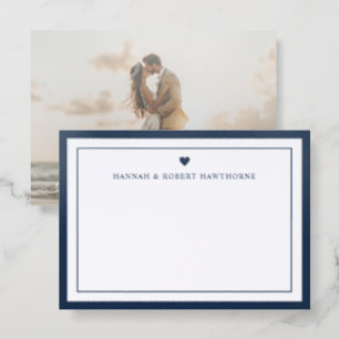 Personalized Elegant Heart Letterpress Photo Cards