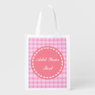 Personalized Elegant Hearts Grocery Bag