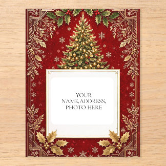 Personalized Elegant Holiday Greeting Acrylic Enclosure Card
