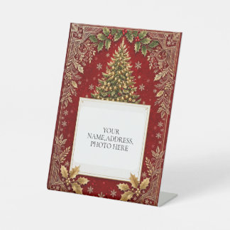 Personalized Elegant Holiday Greeting Pedestal Sign