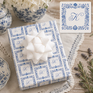 Personalized Elegant Initial Monogram Wrapping Paper Sheets