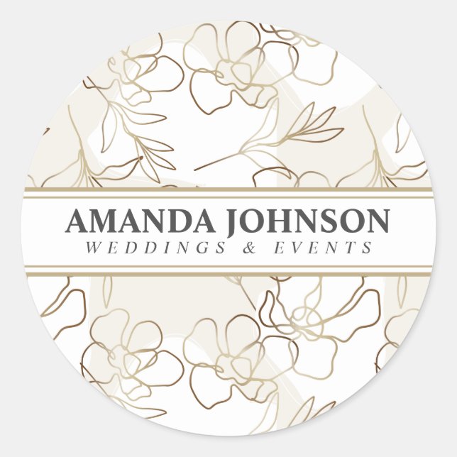 Personalized Elegant Ivory  Classic Round Sticker (Front)