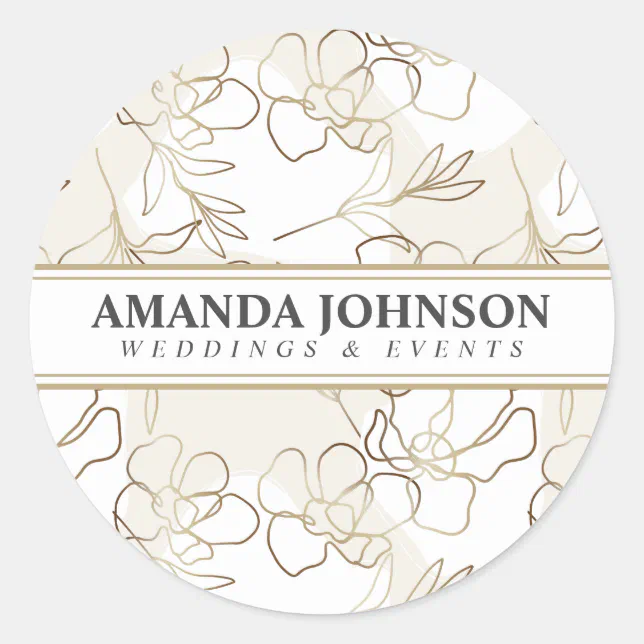 Personalized Elegant Ivory Classic Round Sticker | Zazzle