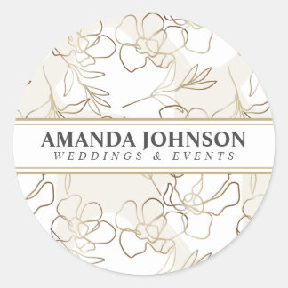 Personalized Elegant Ivory Classic Round Sticker