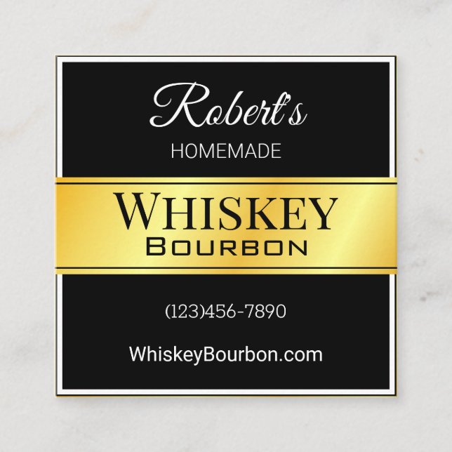 Personalized Elegant Label Square Business Card (Front)