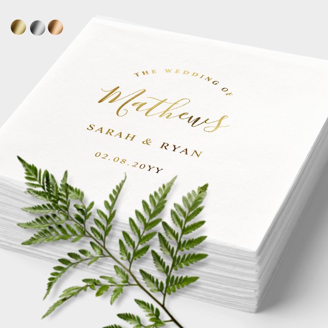 Personalized Elegant Last Name Wedding  Foil Napkins (Creator Uploaded)
