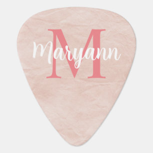 Personalized Elegant Light Pink Guitar Pick