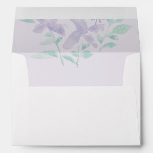 Personalized Elegant Lilac Boho Floral Wedding Envelope
