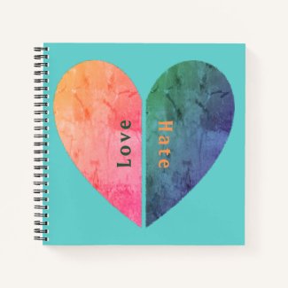 Personalized Elegant Love and Hate Half Hearts