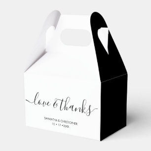 Personalized Elegant Love and Thanks Wedding Favor Boxes
