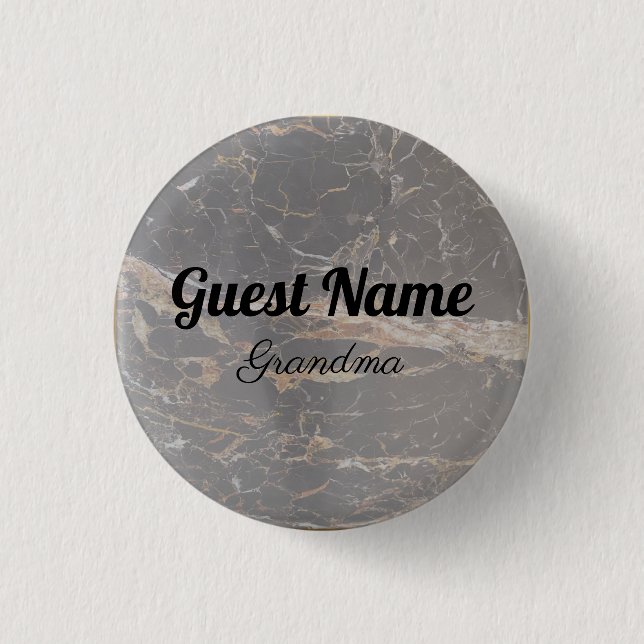 Personalized Elegant Marble Button (Front)