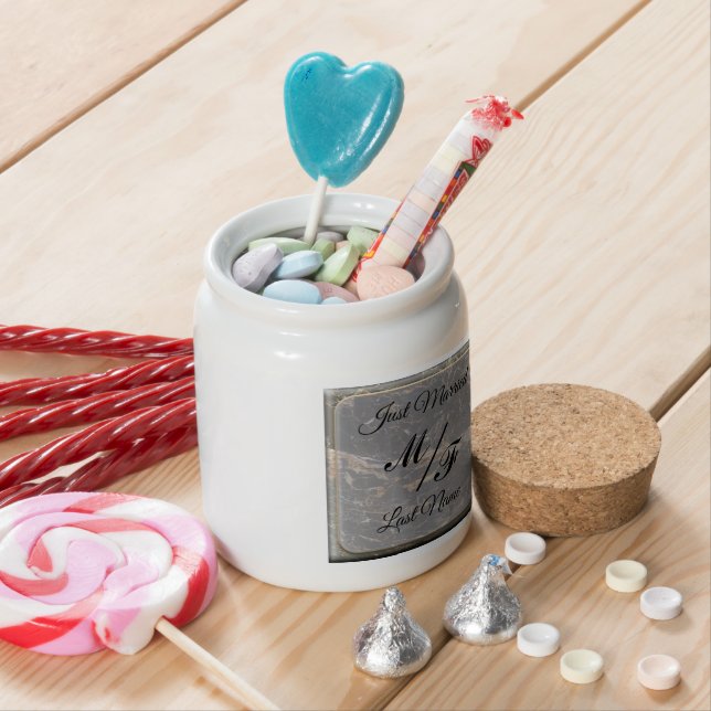 Personalized Elegant Marble Candy Jar (In Situ)