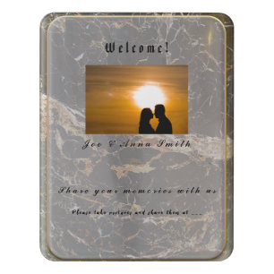 Personalized Elegant Marble Door Sign