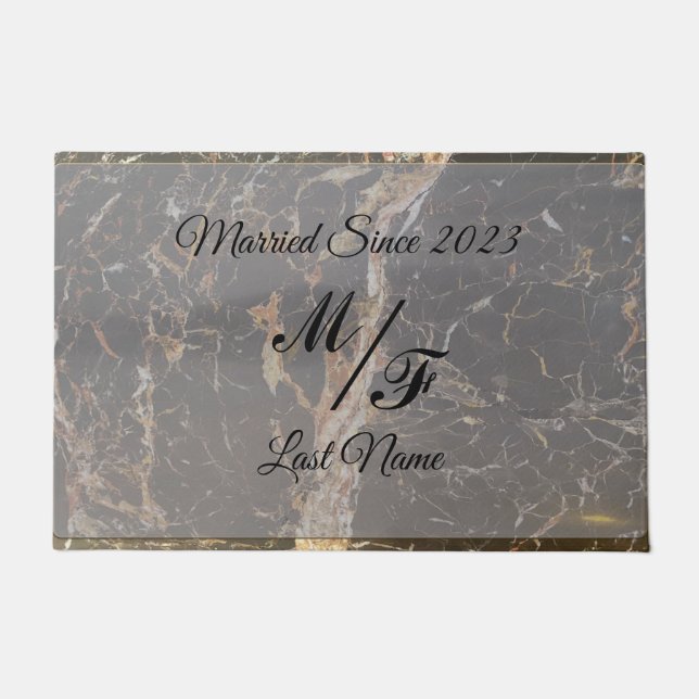 Personalized Elegant Marble Doormat (Front)