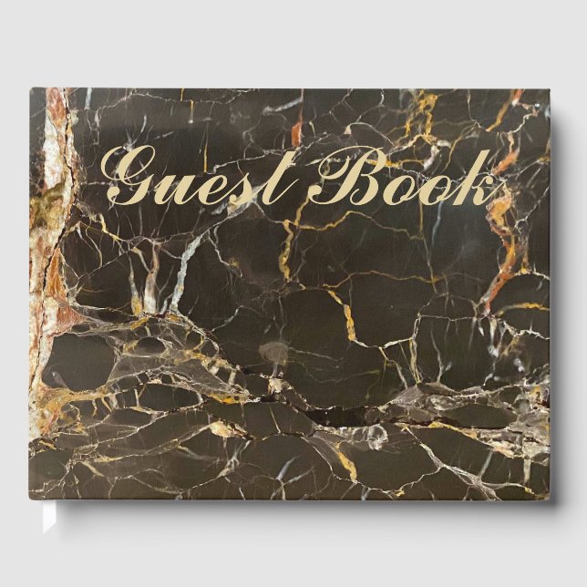Personalized Elegant Marble Guest Book (Front)