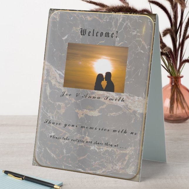 Personalized Elegant Marble Table Tent (In SItu (Table))