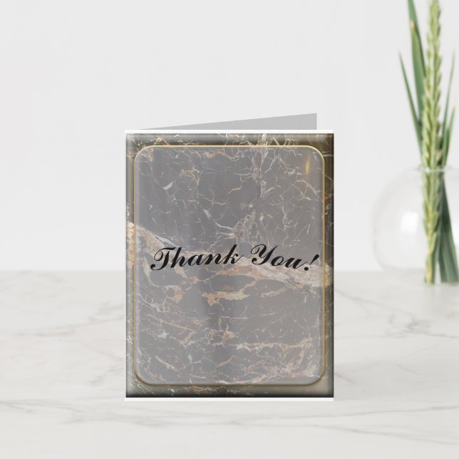 Personalized Elegant Marble Thank You Card (Front)