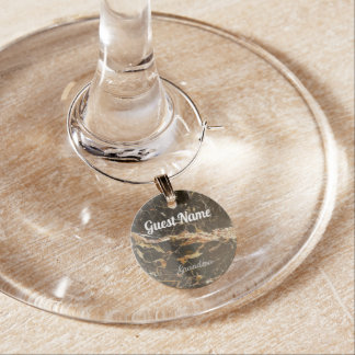 Personalized Elegant Marble Wine Charm