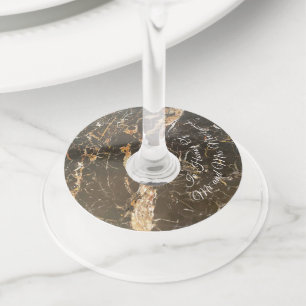 Personalized Elegant Marble Wine Glass Tag