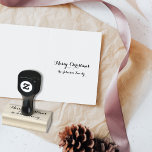 Personalized Elegant Merry Christmas Family Name Rubber Stamp<br><div class="desc">A beautiful script, simple, elegant, custom, personalized, maple wood "Merry Chrismas" rubber stamp for your season greetings holiday christmas cards and mail. Simply type in your name / couple's names / family name / last name, to customize. You may also replace "Merry Chrismas" with "Happy Holidays" / "Seasons Greetings" or...</div>