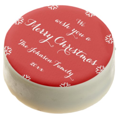 Personalized Elegant Merry Christmas Xmas Party Chocolate Covered Oreo