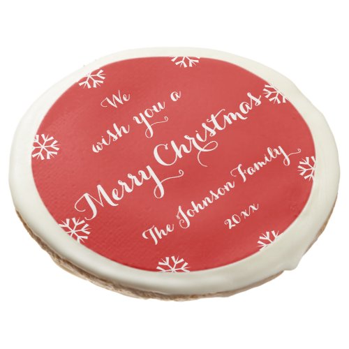 Personalized Elegant Merry Christmas Xmas Party Sugar Cookie