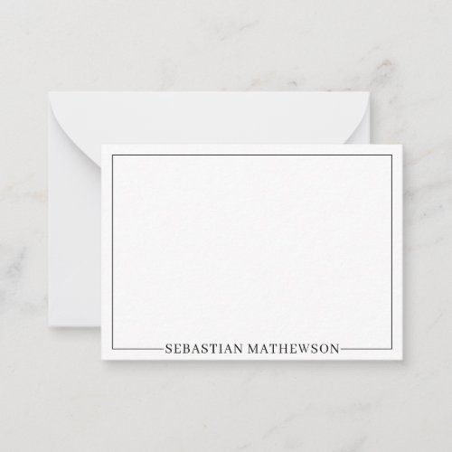 Personalized Elegant Minimal Black and White Note Card