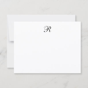 Personalized Elegant Minimalist Script Monogram Note Card
